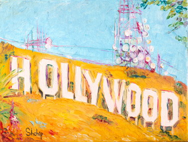 Painting titled "Hollywood" by Natalia Shchipakina, Original Artwork, Oil Mounted on Wood Stretcher frame