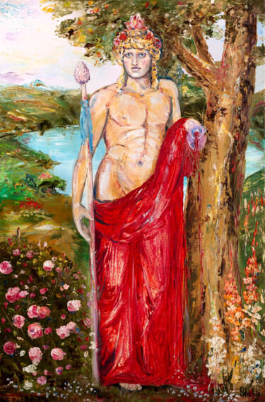 Painting titled "Dionysus With a Jug…" by Natalia Shchipakina, Original Artwork, Oil