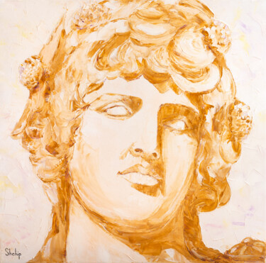 Painting titled "Dionysus In The Whi…" by Natalia Shchipakina, Original Artwork, Oil Mounted on Wood Stretcher frame