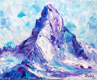 Картина под названием "Matterhorn In Blue" - Natalia Shchipakina, Подлинное произведение искусства, Масло