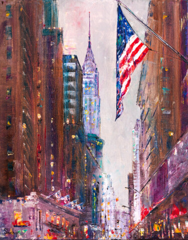 Painting titled "New York City. The…" by Natalia Shchipakina, Original Artwork, Oil