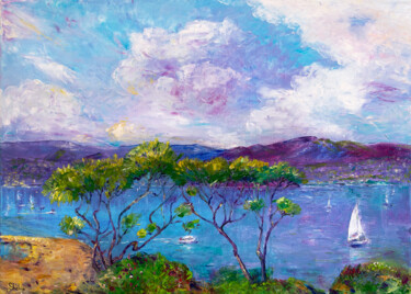 Malerei mit dem Titel "Azure Coast. Medite…" von Natalia Shchipakina, Original-Kunstwerk, Öl