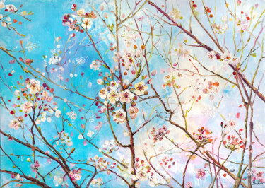 绘画 标题为“Spring Blossoms” 由Natalia Shchipakina, 原创艺术品, 油 安装在木质担架架上