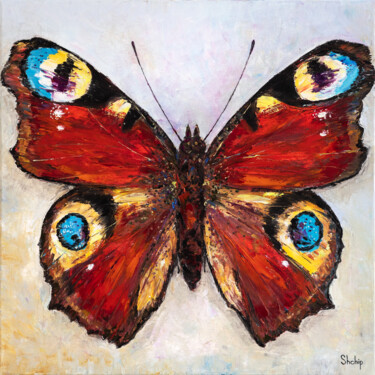 绘画 标题为“Butterfly” 由Natalia Shchipakina, 原创艺术品, 油 安装在木质担架架上