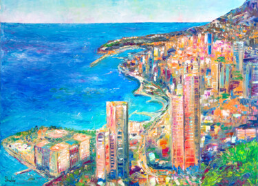 Painting titled "Monte Carlo Bay" by Natalia Shchipakina, Original Artwork, Oil