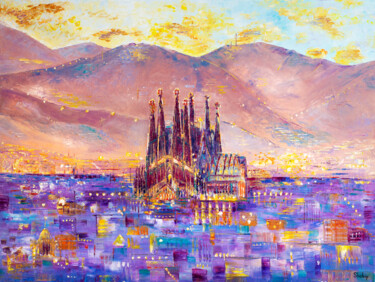 Pittura intitolato "Barcelona In a Beau…" da Natalia Shchipakina, Opera d'arte originale, Olio