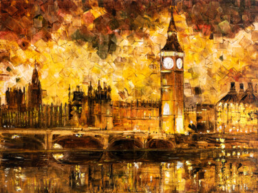 Pintura titulada "London. Westminster…" por Natalia Shchipakina, Obra de arte original, Oleo Montado en Bastidor de camilla…