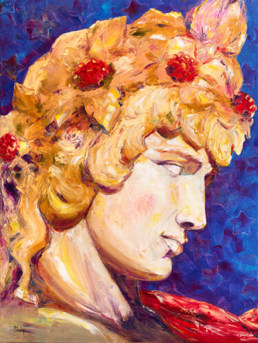 Painting titled "Dionysus and Stars" by Natalia Shchipakina, Original Artwork, Oil