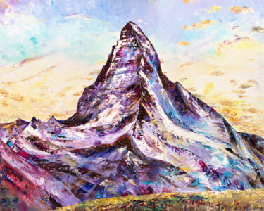 Картина под названием "Mount Matterhorn In…" - Natalia Shchipakina, Подлинное произведение искусства, Масло