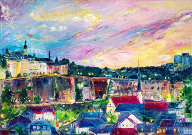 Painting titled "Luxembourg" by Natalia Shchipakina, Original Artwork, Oil Mounted on Wood Stretcher frame