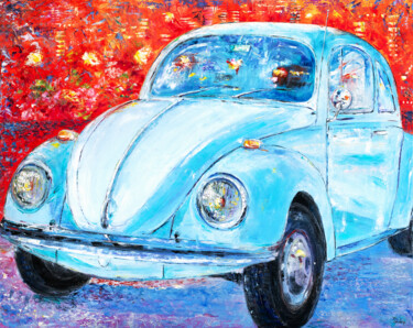 Картина под названием "Little Car" - Natalia Shchipakina, Подлинное произведение искусства, Масло Установлен на Деревянная р…