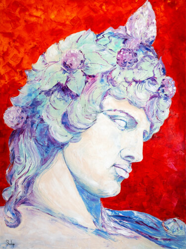 Painting titled "Noble Dionysus on a…" by Natalia Shchipakina, Original Artwork, Oil Mounted on Wood Stretcher frame