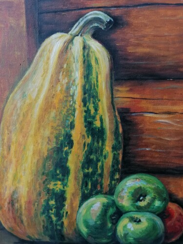 Картина под названием "Невинные яблочки" - Наталья Шевкунова, Подлинное произведение искусства, Масло