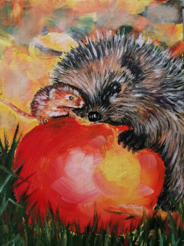 Картина под названием "autumn friends" - Наталья Шевкунова, Подлинное произведение искусства, Масло
