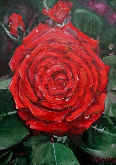 Картина под названием "secret rose" - Наталья Шевкунова, Подлинное произведение искусства, Масло