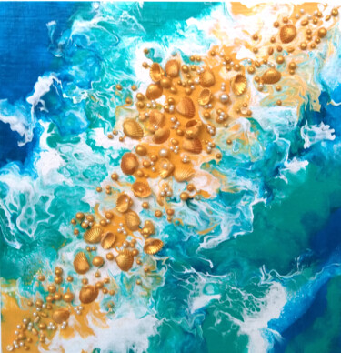 Energy of water Painting titled "Energy of water" by Natalia Shinei, Original Art, Acrylic Mounted on Other rigid panel