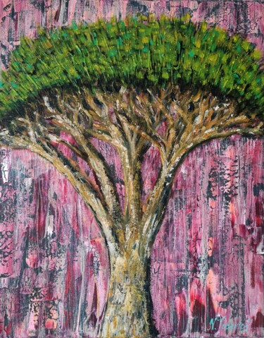 Painting titled ""Dragon tree"" by Natalia Toderica, Original Artwork, Acrylic