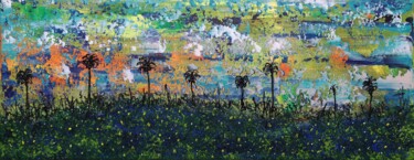 Pittura intitolato ""Sunset in Africa"" da Natalia Toderica, Opera d'arte originale, Acrilico