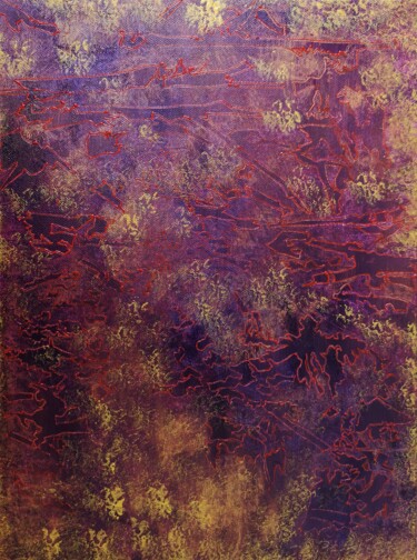 Pittura intitolato ""Golden forest"" da Natalia Toderica, Opera d'arte originale, Acrilico
