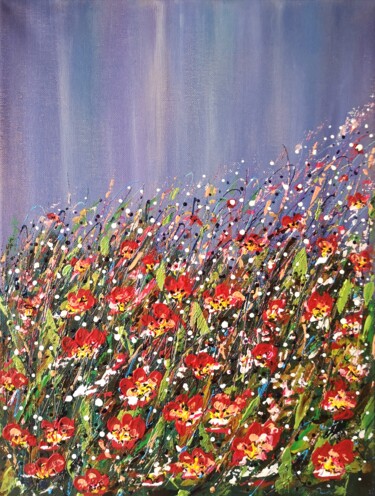 Pintura intitulada ""Wild Flowers #1" -…" por Natalia Toderica, Obras de arte originais, Acrílico