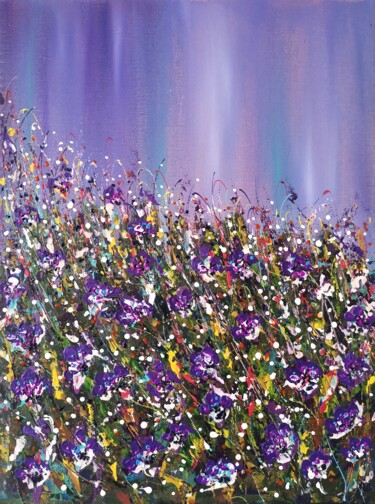 Pintura intitulada ""Wild Flowers #2" -…" por Natalia Toderica, Obras de arte originais, Acrílico