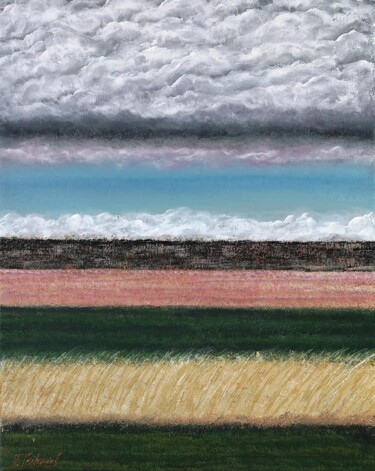 Pintura intitulada ""Open field #4" - M…" por Natalia Toderica, Obras de arte originais, Acrílico