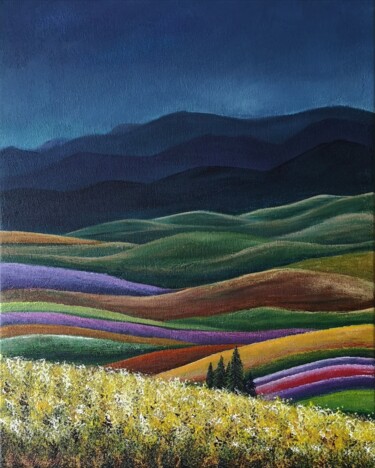 Painting titled ""Open field #5" - o…" by Natalia Toderica, Original Artwork, Acrylic