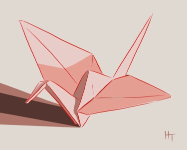 Digitale Kunst getiteld "Origami" door Natalia Tremasova, Origineel Kunstwerk, Digitaal Schilderwerk
