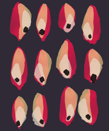 Abstract Pomegranate seeds Arts numériques intitulée "Abstract Pomegranat…" par Natalia Tremasova, Œuvre d'art originale, Peinture numérique
