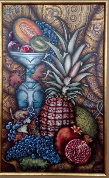 Peinture intitulée "Натюрморт с ананнас…" par Natalia Vitiaz, Œuvre d'art originale, Aquarelle
