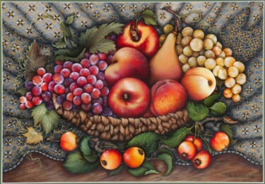 Schilderij getiteld "Ваза с фруктами" door Natalia Vitiaz, Origineel Kunstwerk, Aquarel