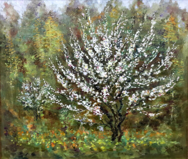 Painting titled "The scent of spring" by Natalia Yakorieva, Original Artwork, Oil