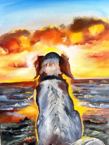 Pintura intitulada "Sea Sunset Painting…" por Natalia Yangalycheva, Obras de arte originais, Óleo