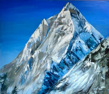 Painting titled "Mountain oil painti…" by Natalia Yangalycheva, Original Artwork, Oil