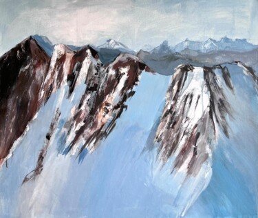 Peinture intitulée "Mountains Painting…" par Natalia Yangalycheva, Œuvre d'art originale, Acrylique