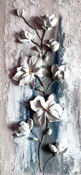 Peinture intitulée "Magnolia impasto pa…" par Natalia Yangalycheva, Œuvre d'art originale, Acrylique