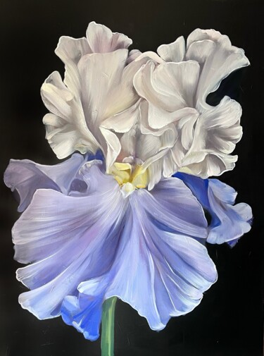 Malarstwo zatytułowany „Iris oil painting” autorstwa Natalia Yangalycheva, Oryginalna praca, Olej