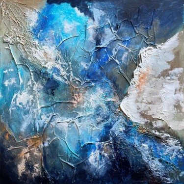 Schilderij getiteld "Abstract sea art" door Natalia Yangalycheva, Origineel Kunstwerk, Acryl
