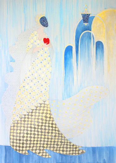 Schilderij getiteld "Lantern. Queen (Dip…" door Natalia Zarali, Origineel Kunstwerk, Inkt