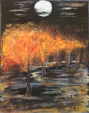 Painting titled "Der Herbst" by Natalia Zheleznova, Original Artwork, Acrylic
