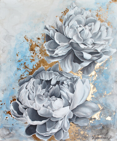 Картина под названием ""Soaring peonies",6…" - Наталия Дубровская, Подлинное произведение искусства, Акрил