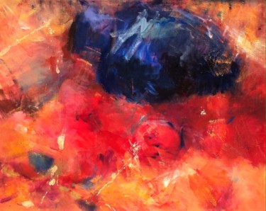Картина под названием "Pome and vase" - Natalia Ivanova, Подлинное произведение искусства, Масло Установлен на Деревянная ра…