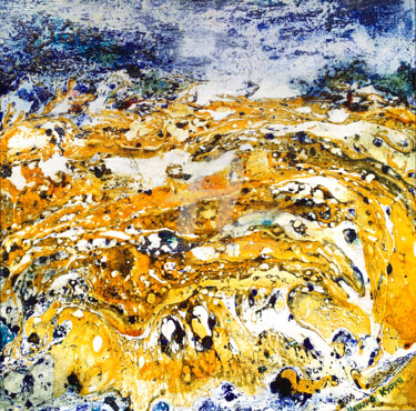 Painting titled ""La champ jaune"" by Natalia Kuruch, Original Artwork, Oil