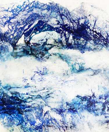 BLUE TREES Painting titled "BLUE TREES" by Natalia Kuruch, Original Art, Digital Painting
