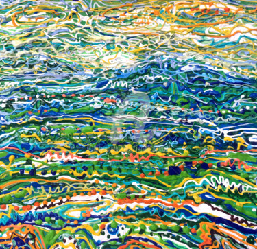 Peinture intitulée "Montagnes abstrait" par Natalia Kuruch, Œuvre d'art originale, Acrylique