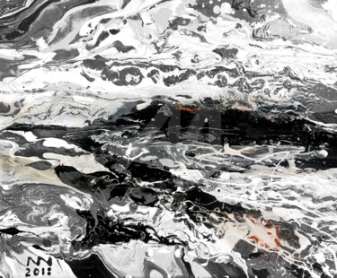 Pittura intitolato "landscape black whi…" da Natalia Kuruch, Opera d'arte originale, Acrilico