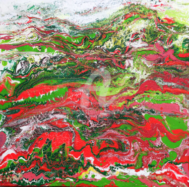 Pittura intitolato "red landscape.jpg" da Natalia Kuruch, Opera d'arte originale, Acrilico