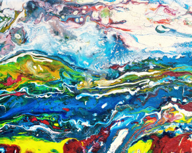 Картина под названием "Des montagnes abstr…" - Natalia Kuruch, Подлинное произведение искусства, Акрил