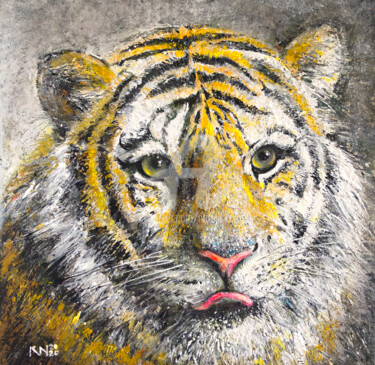Painting titled "Tiger" by Natalia Kuruch, Original Artwork, Acrylic