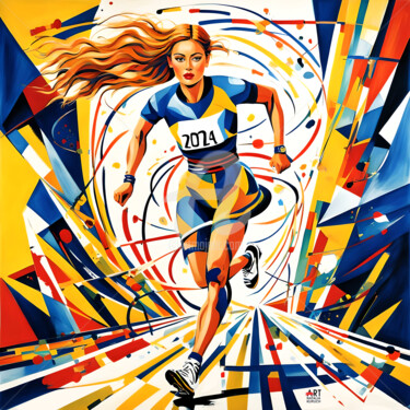 Картина под названием "Runner" - Natalia Kuruch, Подлинное произведение искусства, 2D Цифровая Работа